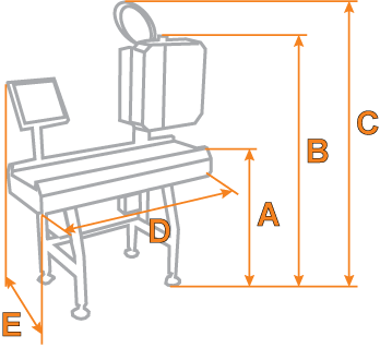 Габаритные размеры системы взвашиения и маркировки Dibal LS-3000
